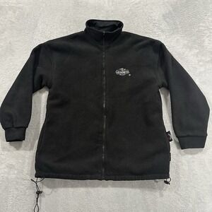 Guinness Full Zip Reversible Jacket Men XL Black Sherpa Baggy Beer Dublin
